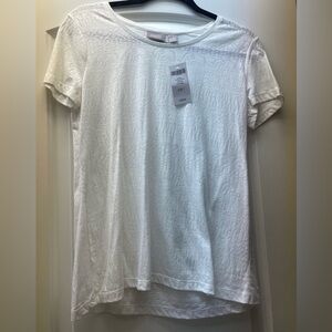 Chico's Women's Crispy White Short Sleeve Lightweight Top S NWT